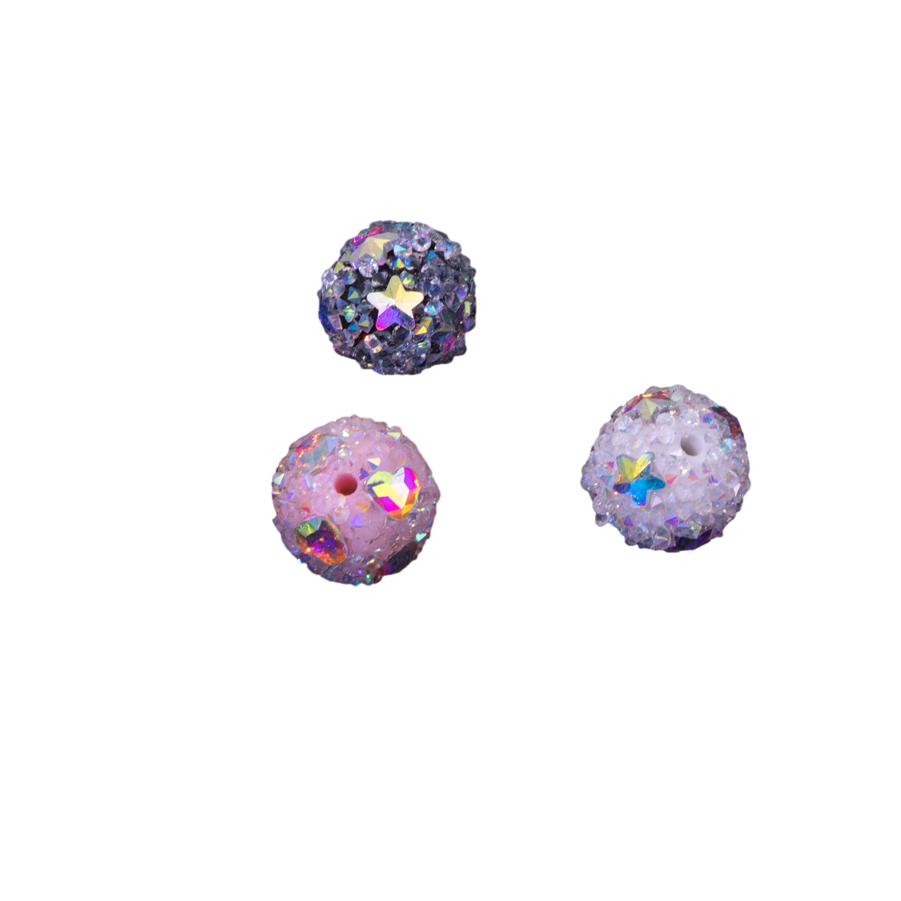 Wholesale 5pcs17mm Colorful Diamond Round Sugar Beads